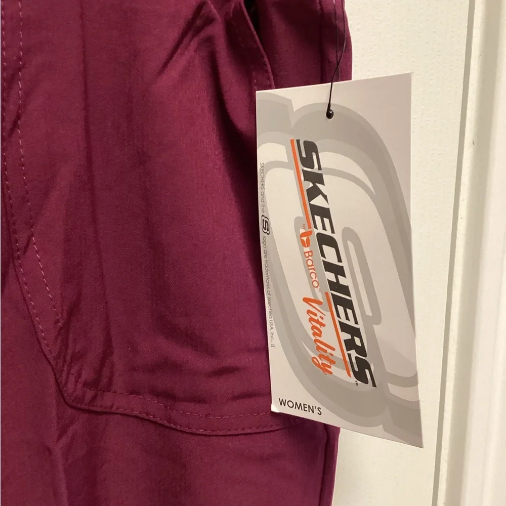 Skechers Barco women’s Srub XL petite pants wine career nurse professional - Picture 6 of 7